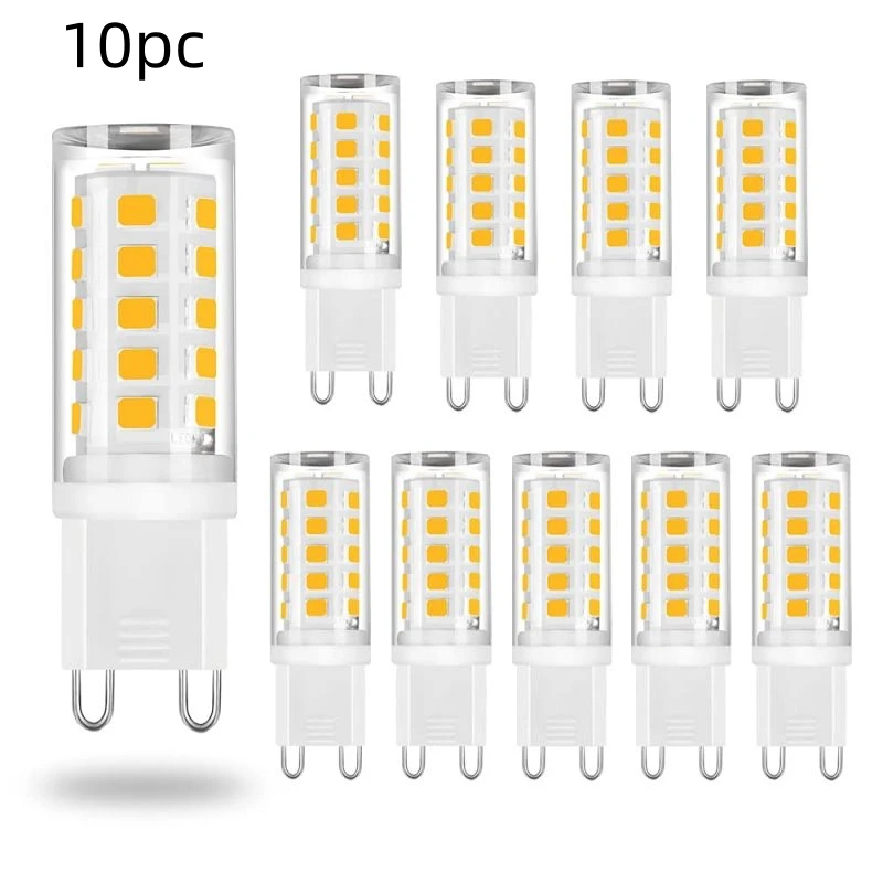 10Pcs LED Bulbs Light SMD2835 Spotlight Replace AC 220V 33/51/75Leds G9 Ceramic Halogen Lamps Home Lamp Chandelier Decoration