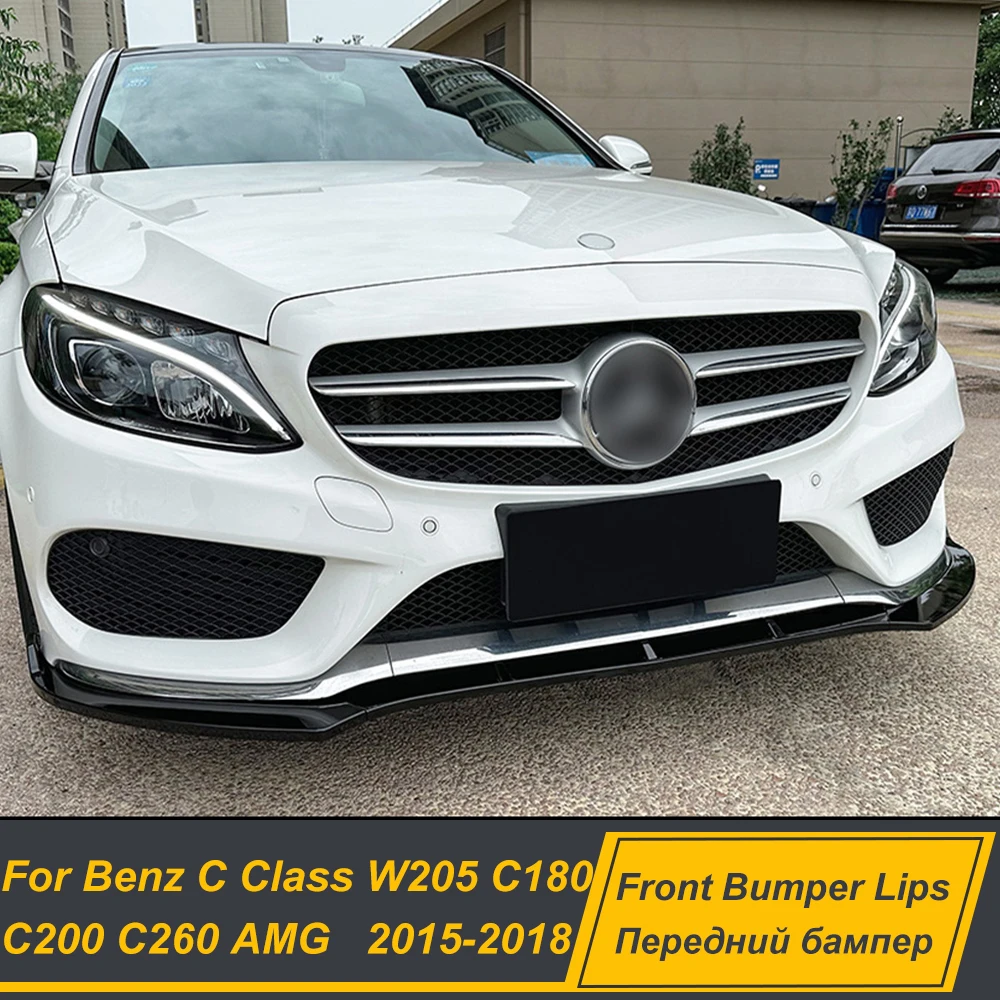 

For Mercedes Benz C Class W205 C180 C200 C260 2015-2018 AMG Front Bumper Splitter Lip Spoiler Diffuser BodyKits Accessories Part