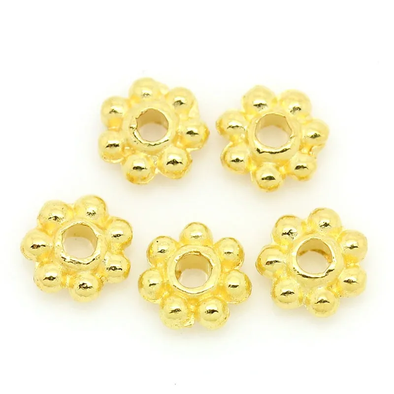 Vintage Beads Flower Snowflake Spacers Beads DIY Making Necklace Bracelet Metal Loose Beads Women Jewelry Findings,50-1000PCs