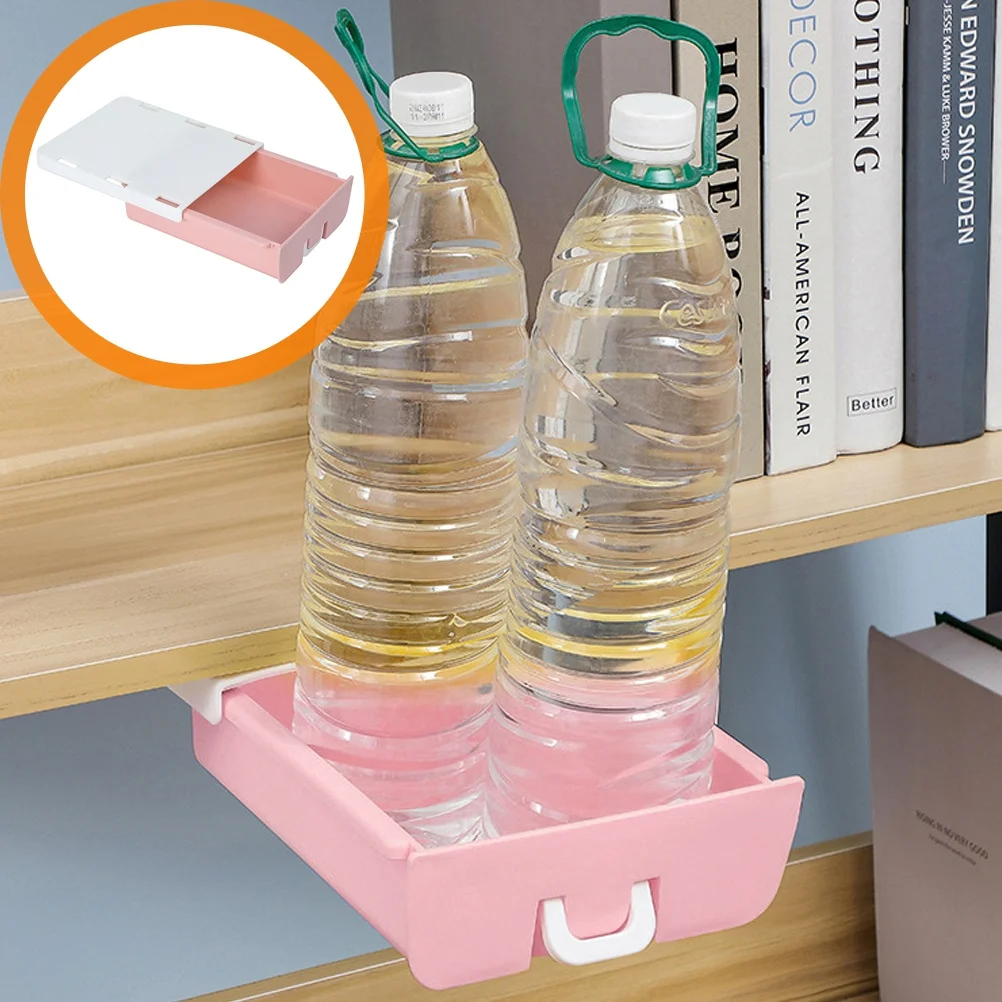 Self-Adhesive Under Desk Drawer Hidden Slide Out Organizer for Pens Tools Cables Storage Box Expandable Desktop Storage Solution