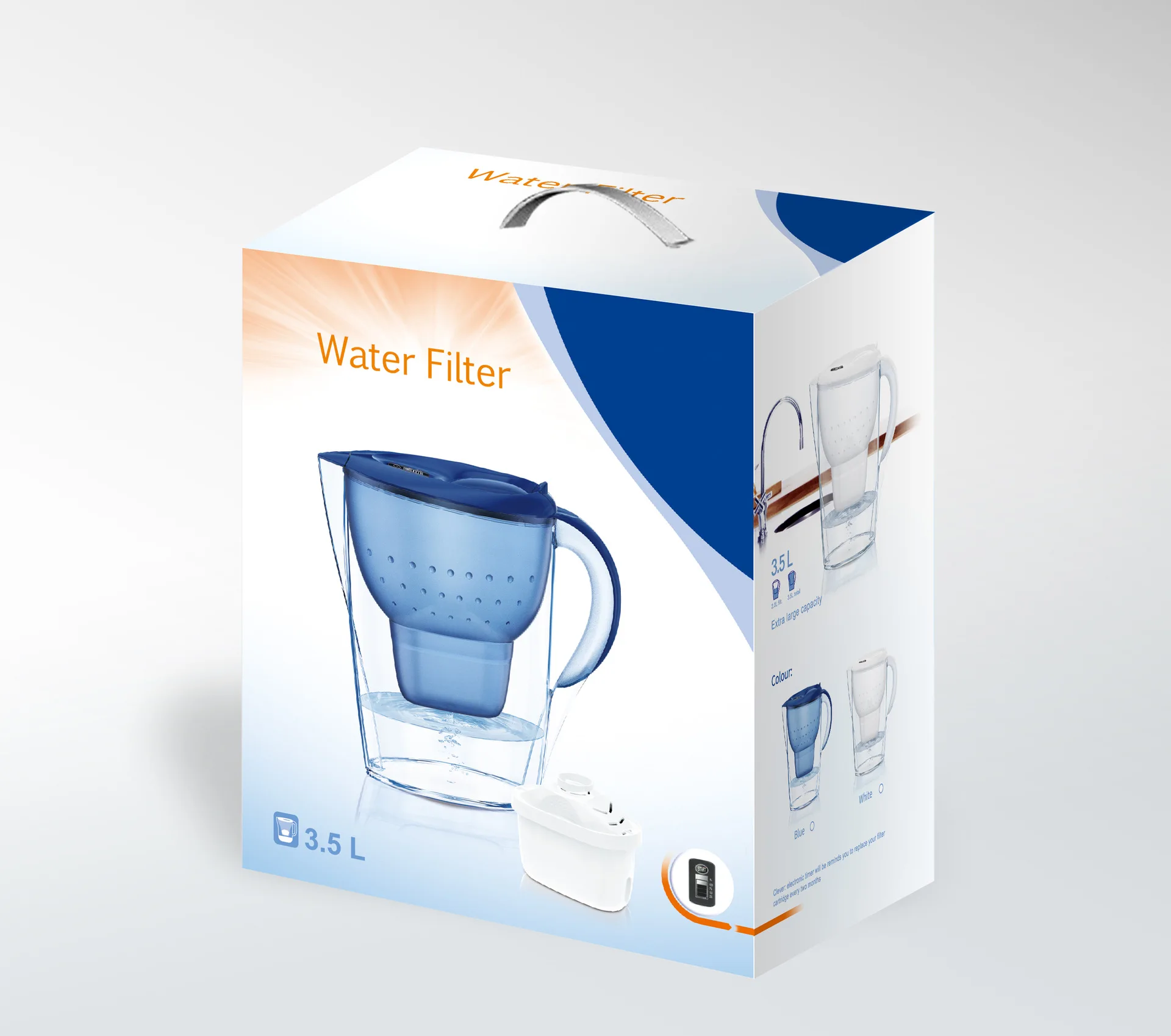 Purificador de agua para el hogar, filtro de carbón activado, hervidor de agua, 3,5 L