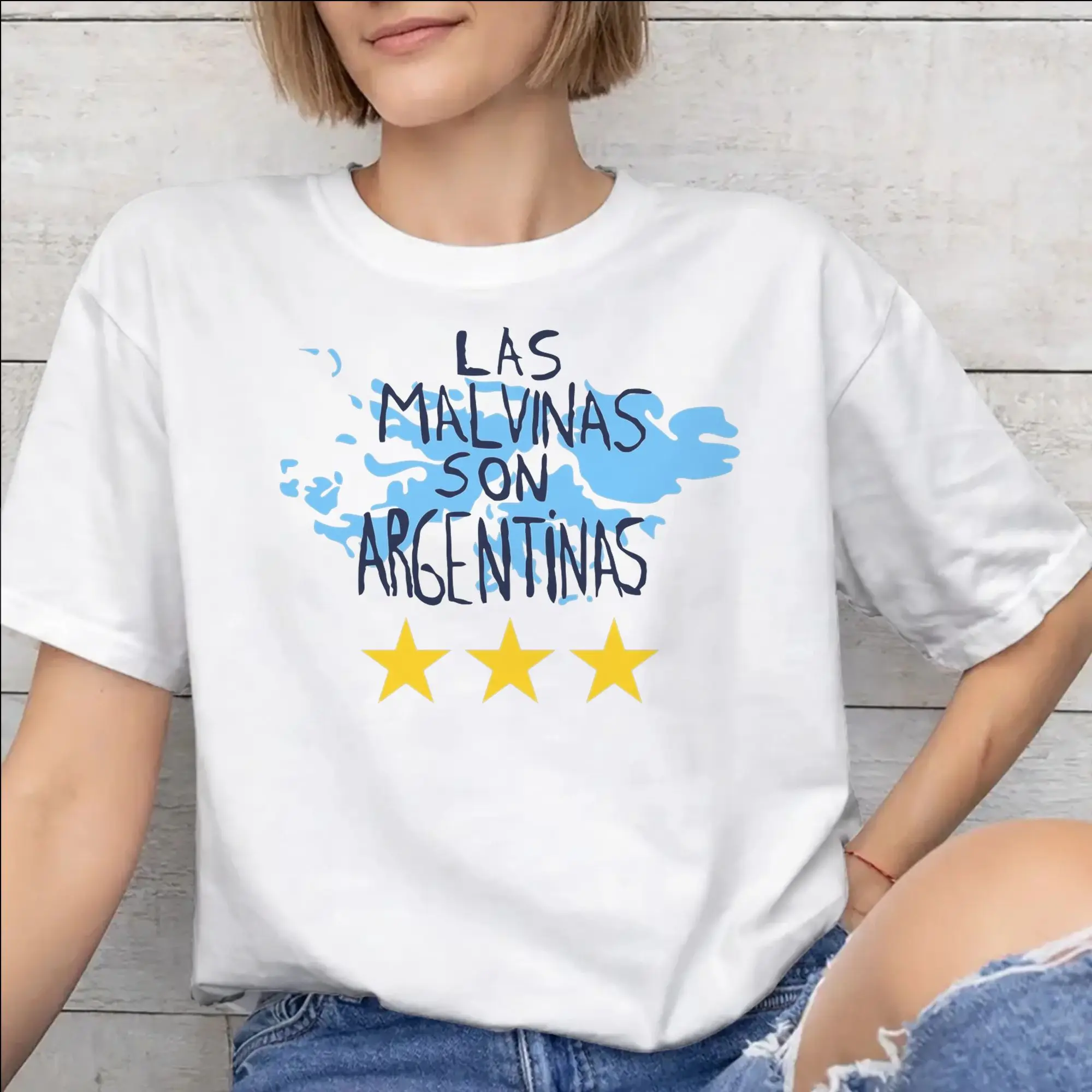 Men Women Graphic Printing Las Malvinas Son Argentinas T Shirt Tee Cotton  T-shirts Clothes
