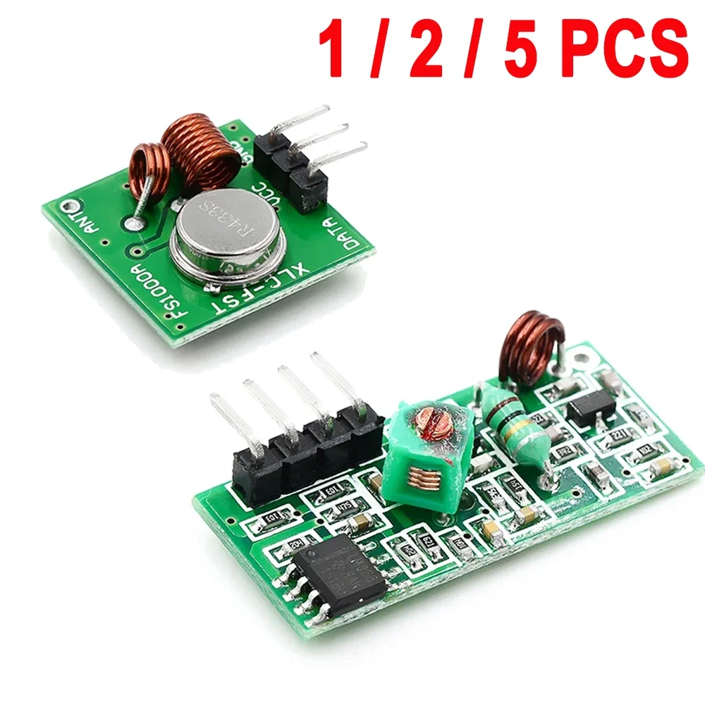 1/2/5pcs 315Mhz 433Mhz RF Transmitter and Receiver Module for Arduino/ARM/MCU WL Diy 315MHZ/433MHZ Wireless