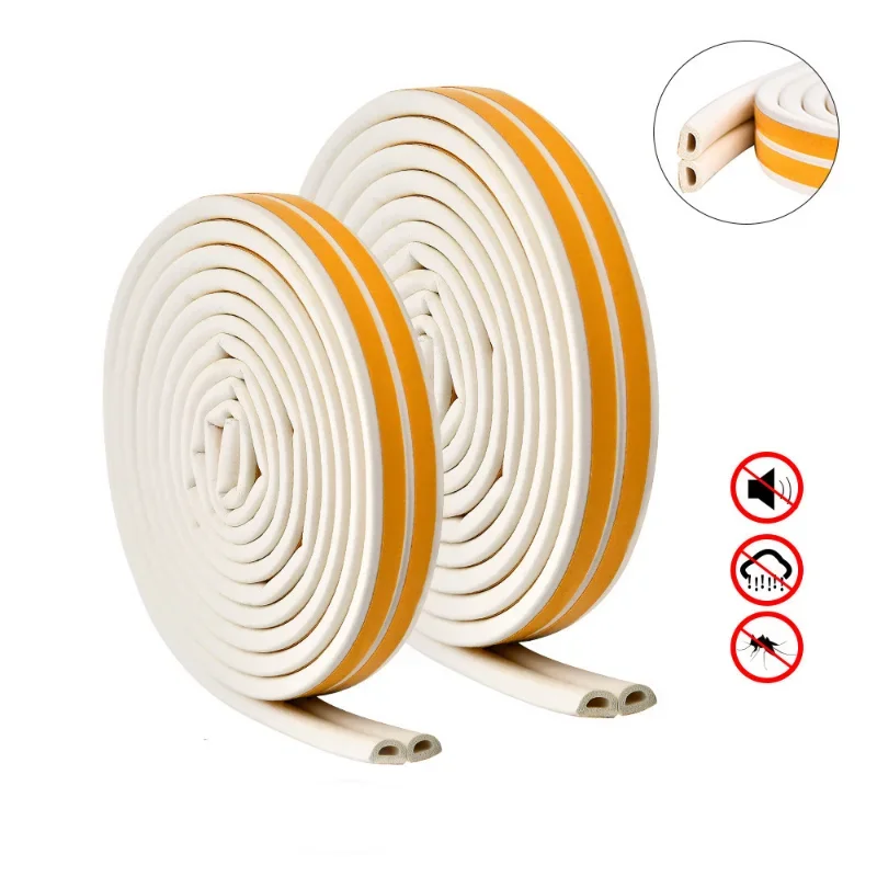 20M Door Rubber Seal Anti-Collision Self Adhesive Window Sealing Strips Soundproof Dustproof Foam Weather Strip for Door Window