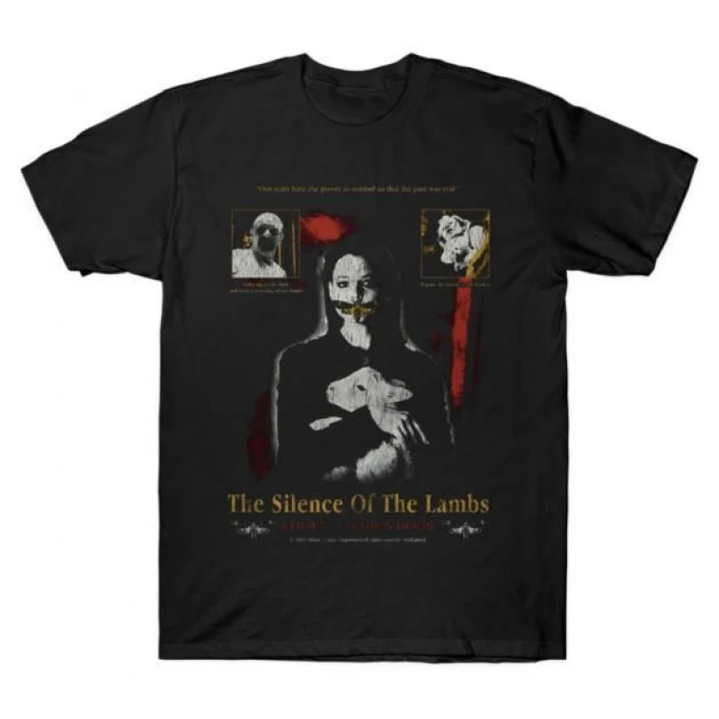 

0426 Silence of the lambs Horror movie Hannibal Gift t shirt Scary Cannibal Graphic Clothes 100% cotton All size Tee S-6XL