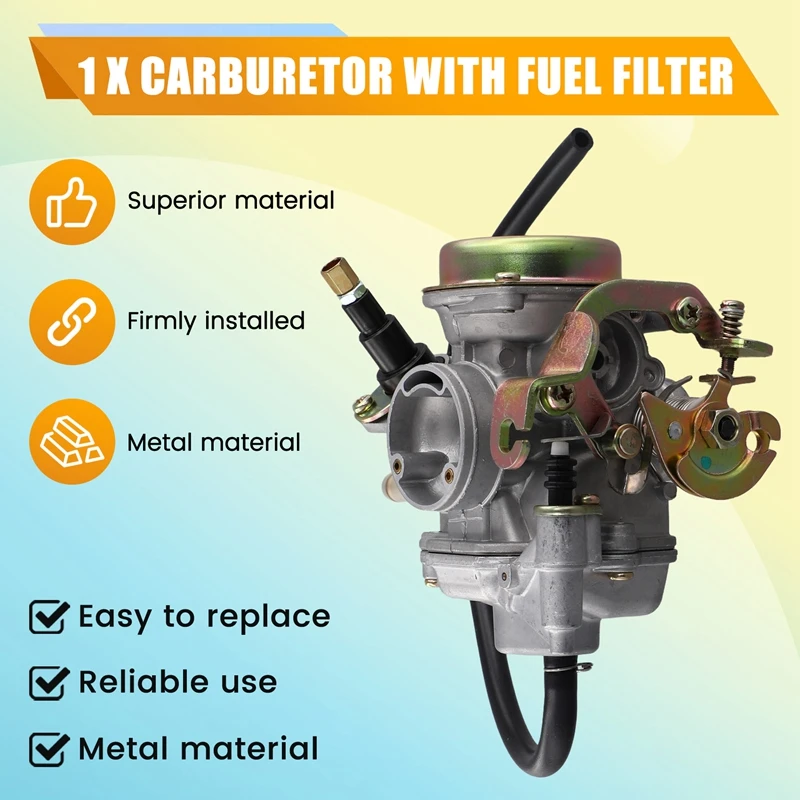 Carburetor With Fuel Filter For E-TON Rover & Viper 70Cc 90Cc RX4-70M RX4-90R Eton 811613, 813802