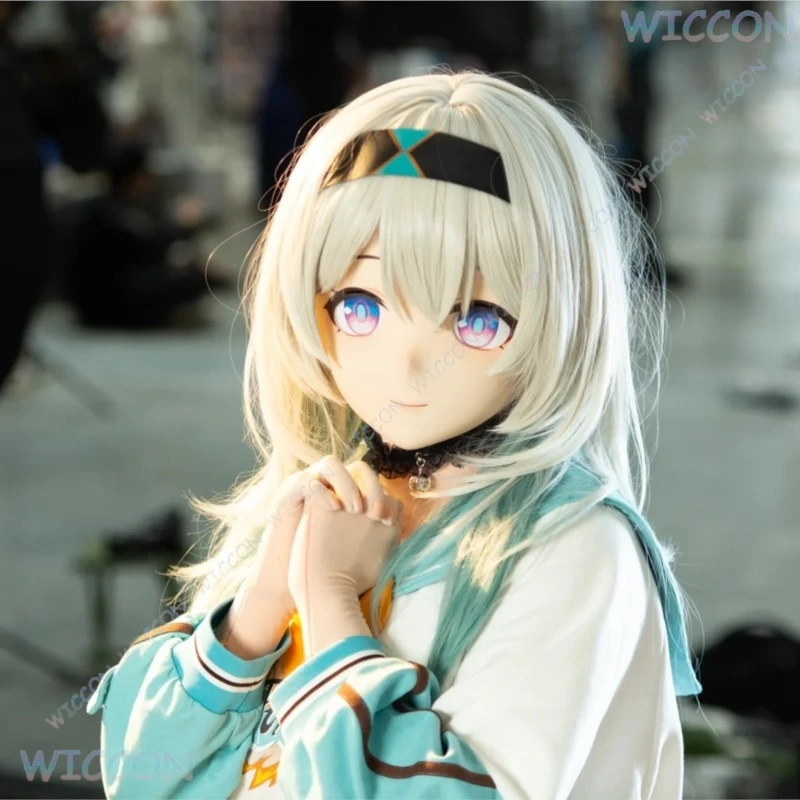 Kigurumi Female Face Mask Anime Game Cosplay Head Base Skull Fullset Helmet Cosplay DIY Accessories Roleplay Back Head Shell Kig