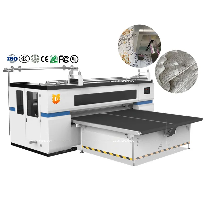 UDZD-CJJ-4B Computer Controle Automatische Stof Grens Matras Snijmachine Matraspaneelsnijder Met Rand Naaien