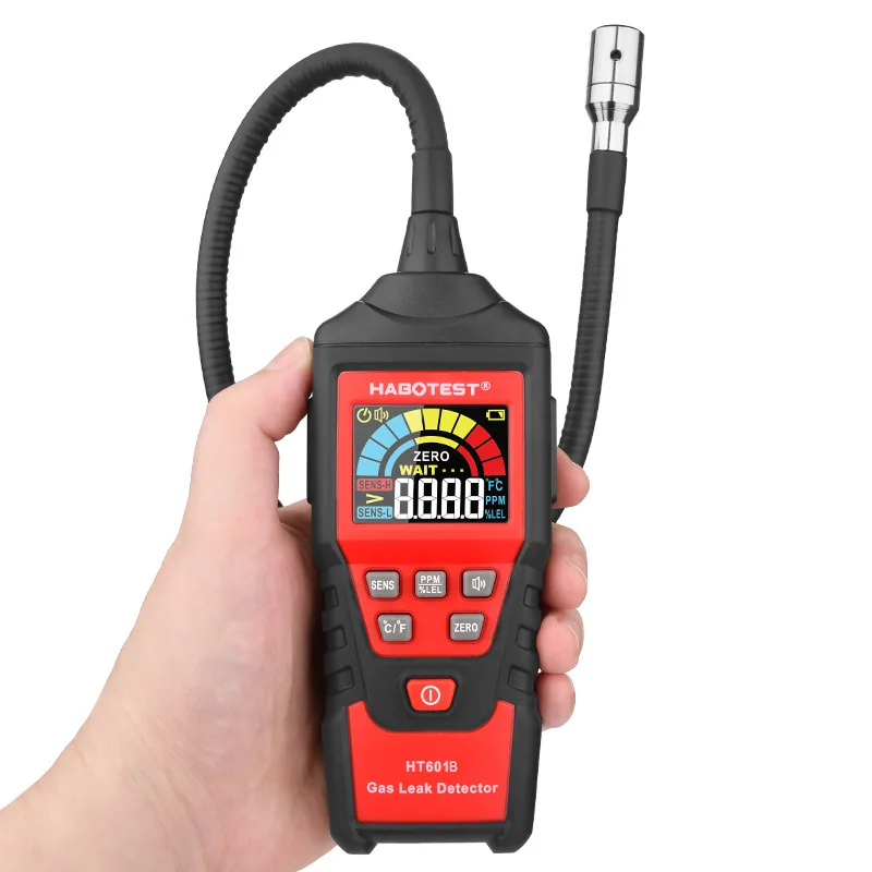 New Gas Leak Detector  HT601A Flammable Combustible Natural Gas Leak Location Determine Meter Analyzer Sound Alarm