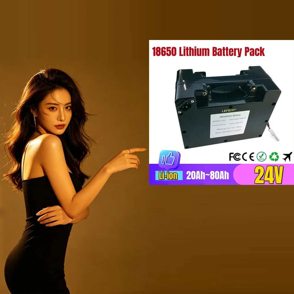 🌈🌈 24V Special battery for electric wheelchair 20Ah-80Ah High capacity 18650 Li-ion battery pack with 29.4V 2A charger