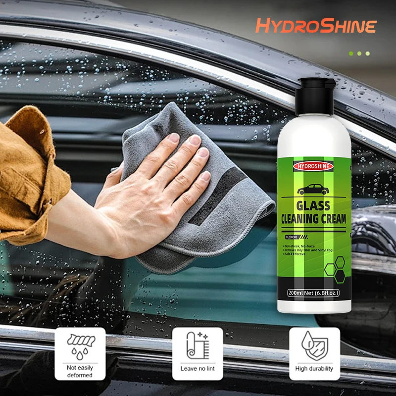 Glass Cleaning Cream Car Glass Interior Cleaner - Removes Grease & Stains From Windshield & Side Windows, Leaves Glass Bright