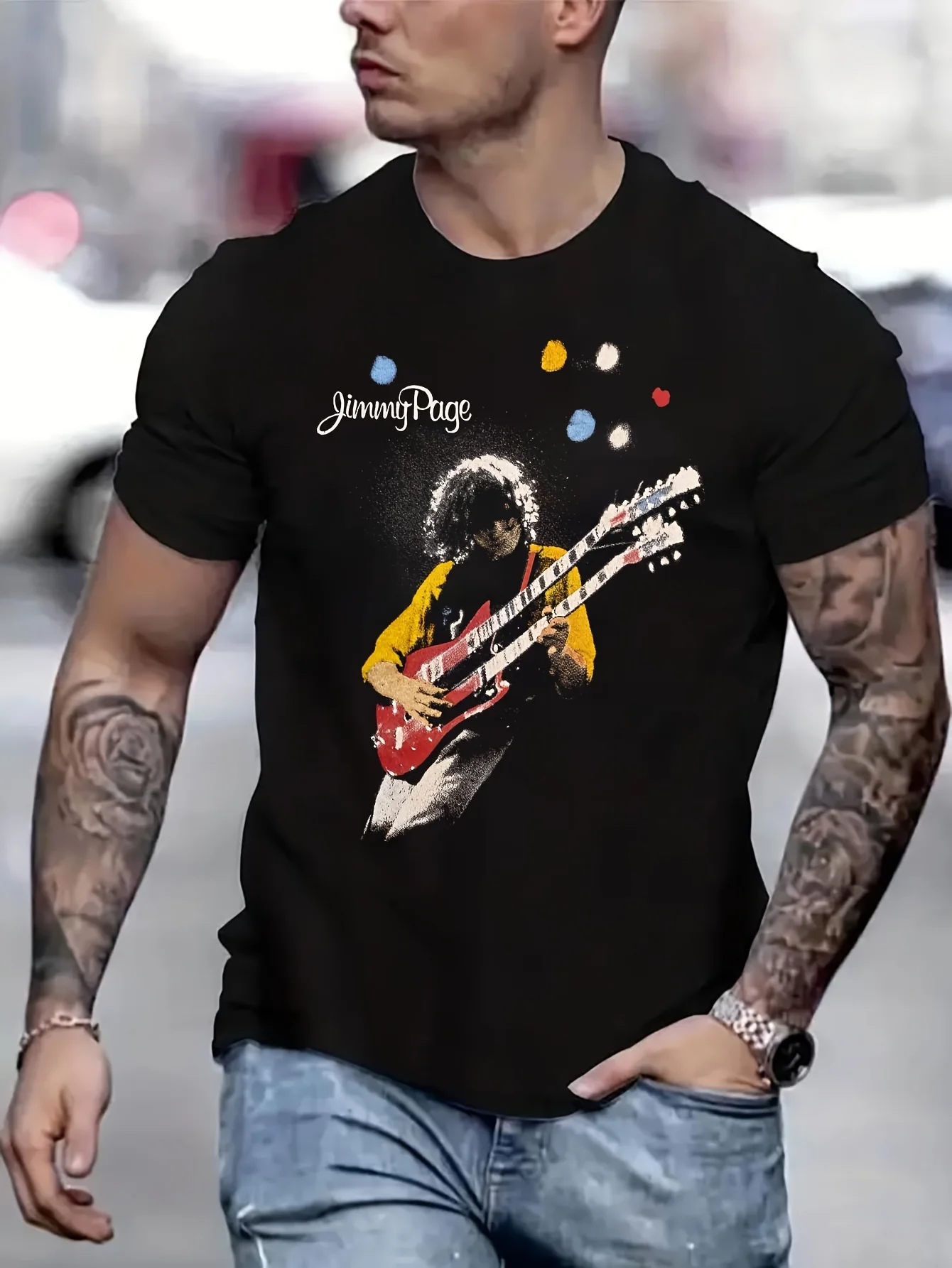 Jimmy Page The Firm Men's Tee Shirt Anime T-Shirts Designer Clothes Men Anime Men T shirt Printed T-Shirt B5024274