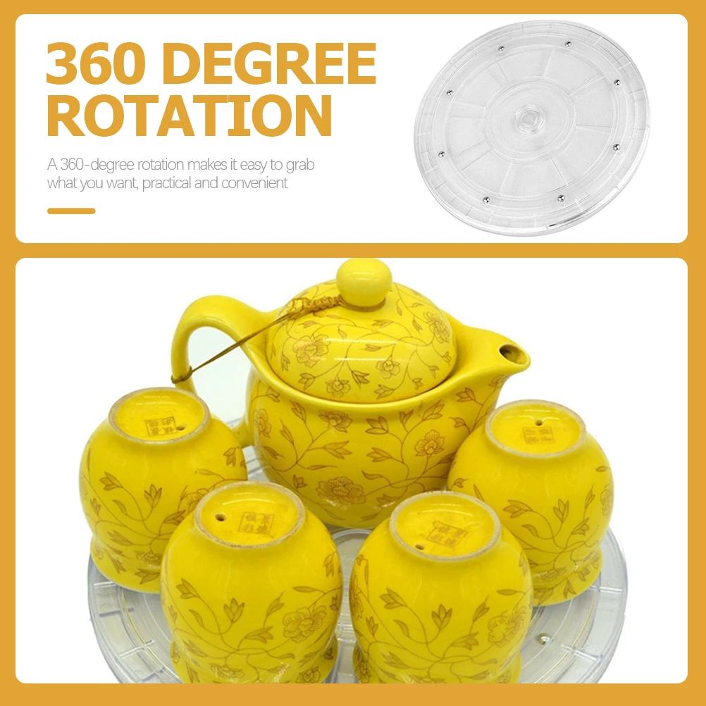 

Rotary Turntable 360 Degree Rotating Clear Acrylic Storage Tray Spice Organizer Transparent Anti Skid Kitchen Holder