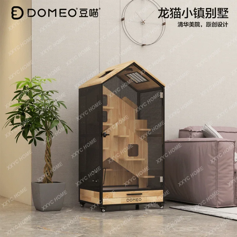 

Totoro cage cabinet original solid wood Totoro villa town transparent Totoro squirrel nest honey bag glider cage