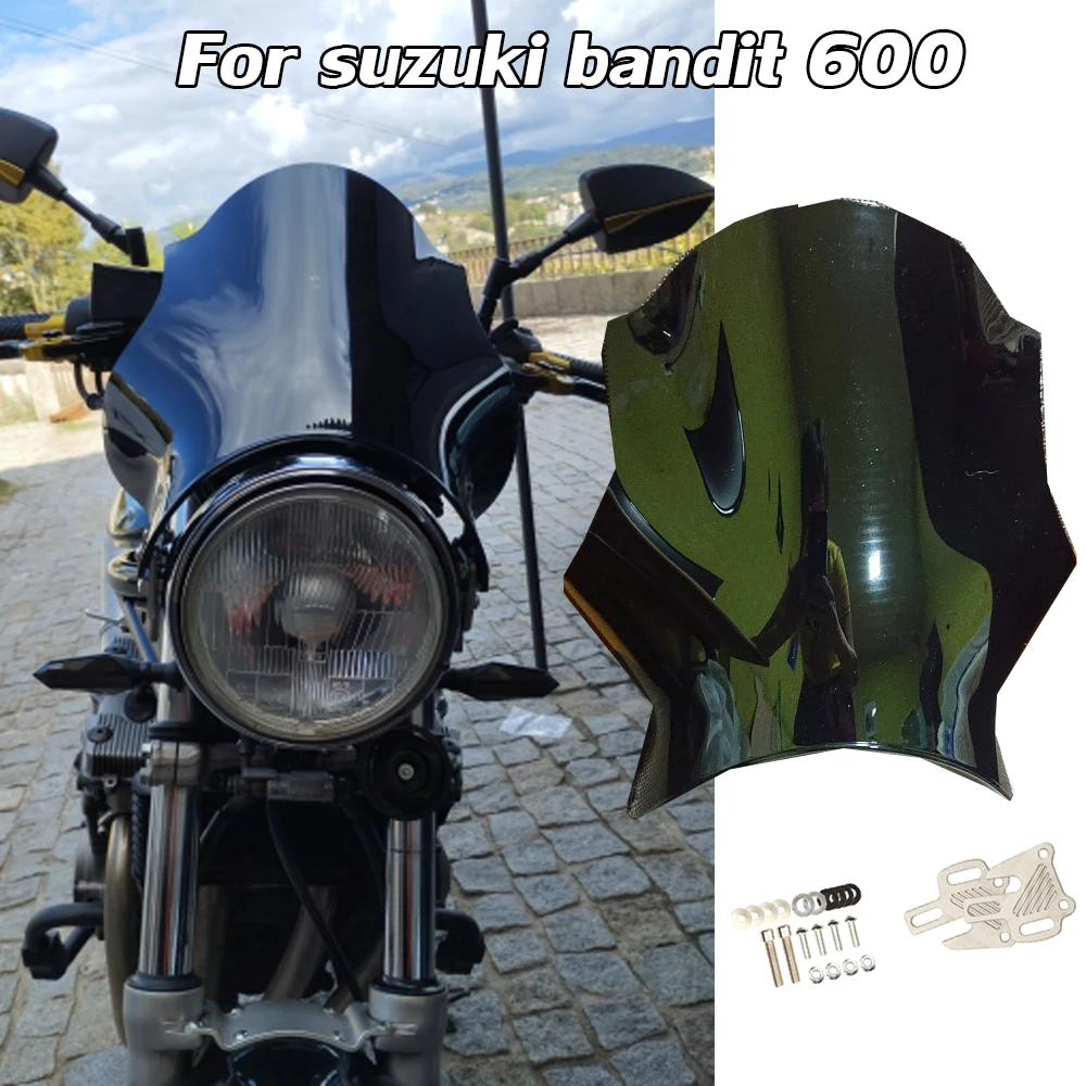 Motorcycle Accessories For Suzuki Bandit 600 Windscreen Windshield Wind Deflector GSF600 GSF 600 Screeen Visor Viser Black Smoke