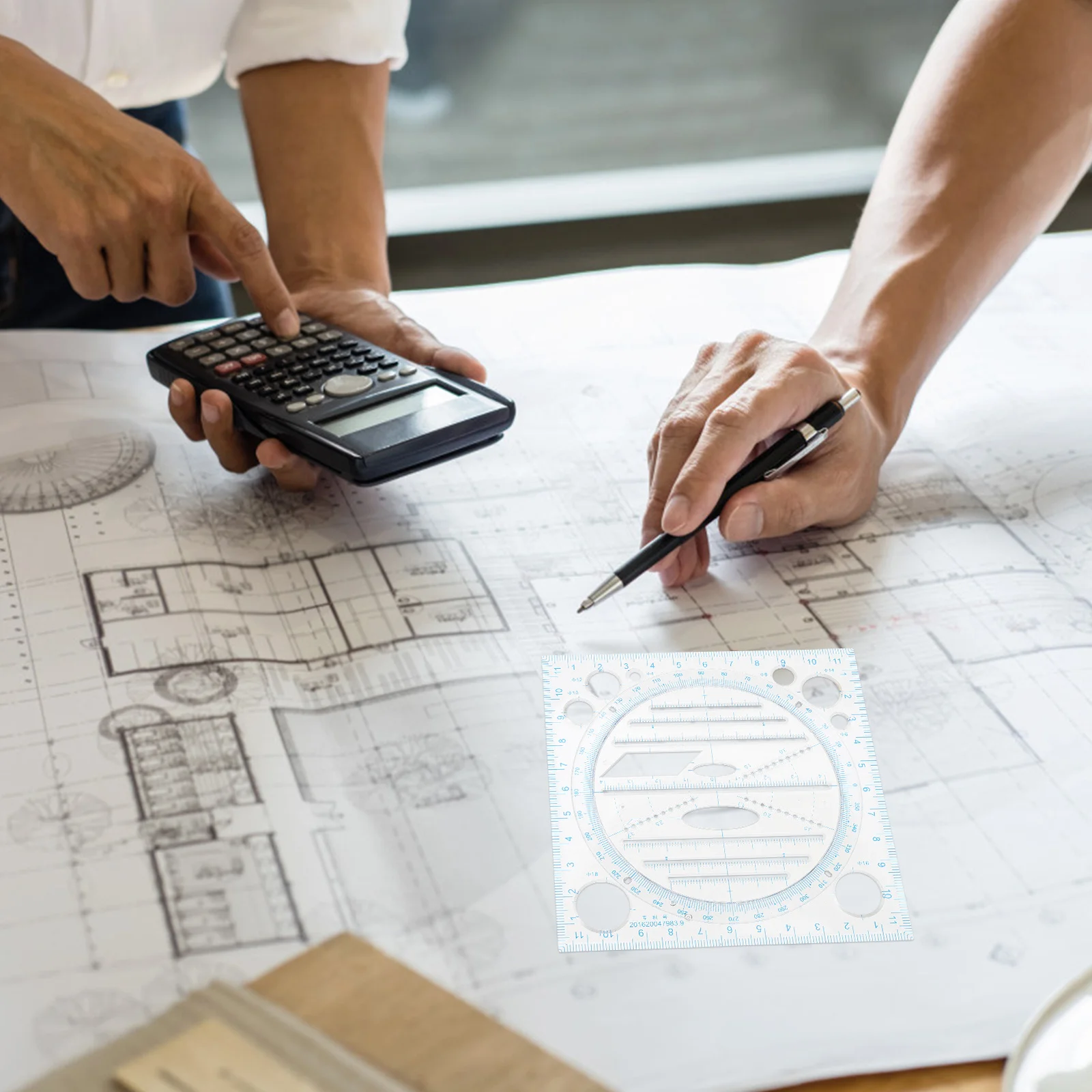 Regla de dibujo geométrico multifuncional, herramienta de actividades de copia manual de plástico para estudiantes, ingenieros, profesores, medición