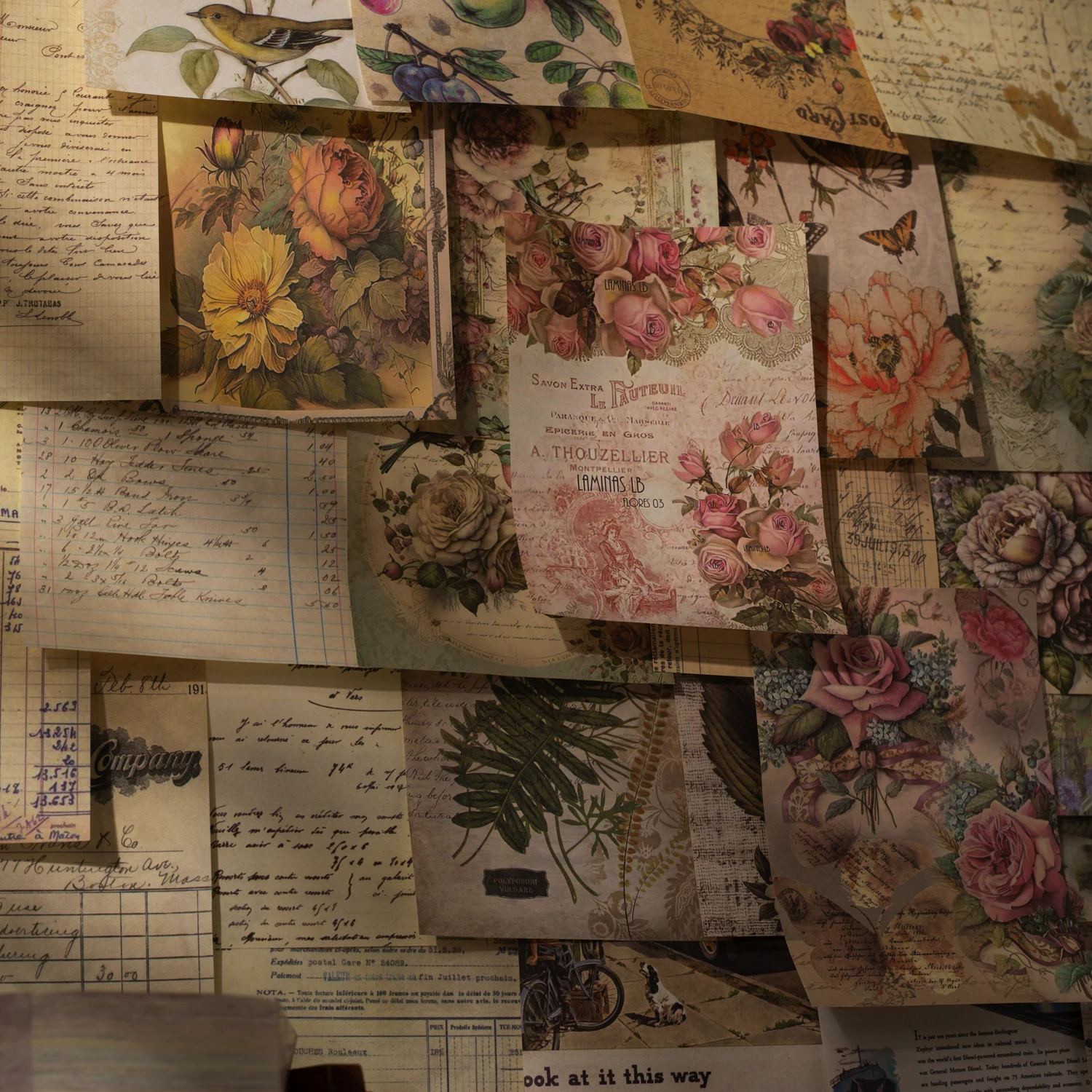 Old Magazine Series Papel, Material, 4pcs por lote