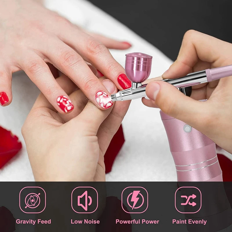 AD23-مجموعة فرشاة الهواء مع ضاغط الهواء، ترقية 7.4 فولت 34 رطل لكل بوصة مربعة فرشاة الهواء البخاخ القابلة لإعادة الشحن المحمولة فرشاة الهواء اللاسلكية