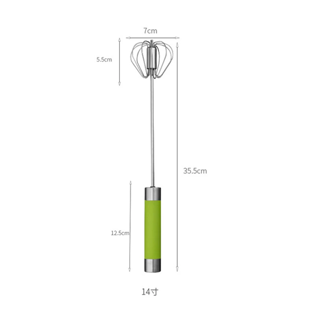 

Stainless Steel Eggbeater Set Semi automatic Whisk H Mixer Kitchen Tool for Eggs Sauces Pancake Mix