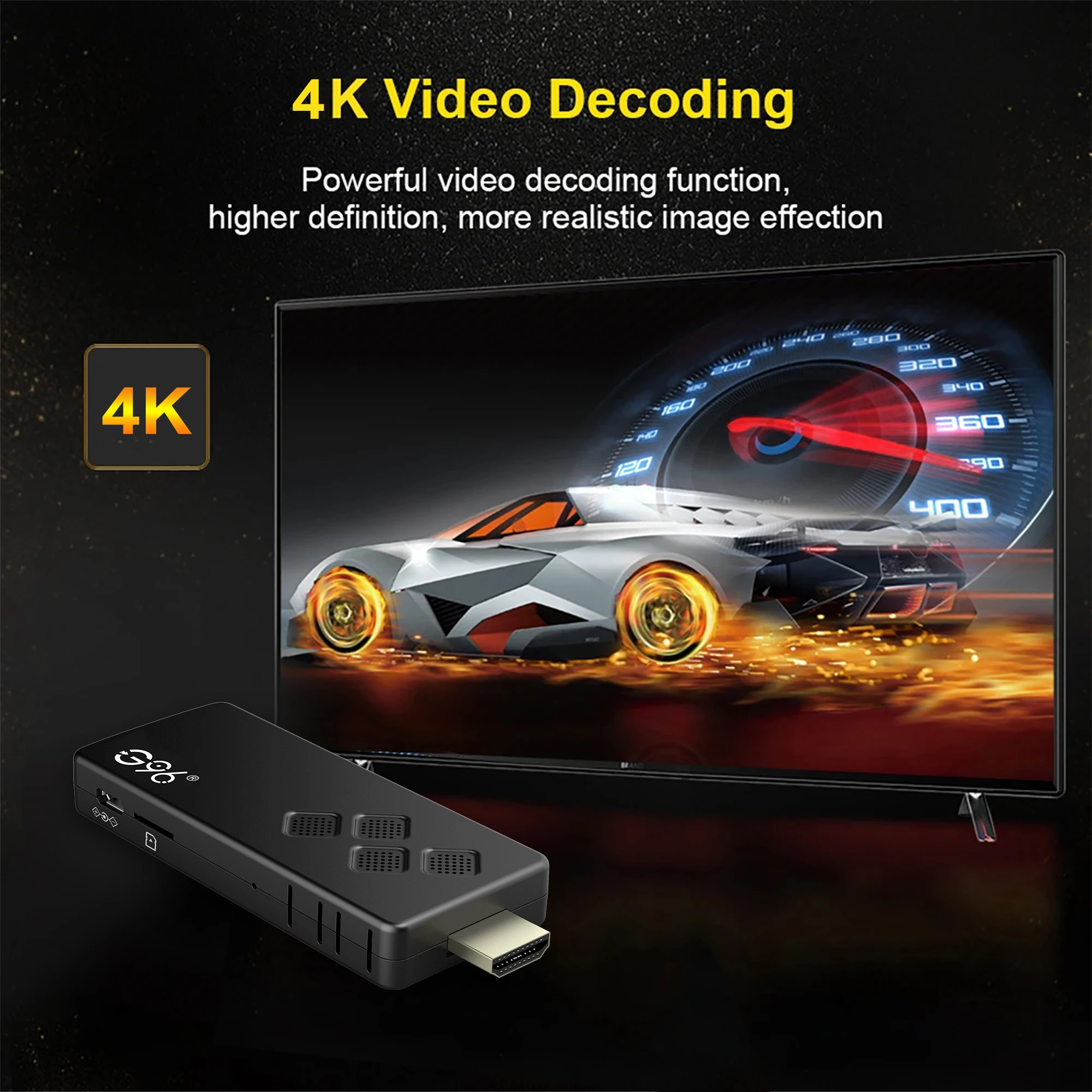Android14 Smart TV Stick Netflix ATV 4K HDR10 Google Assistant Dual 2.4G5GWifi Youtube Multilíngue Streaming Media player Q2