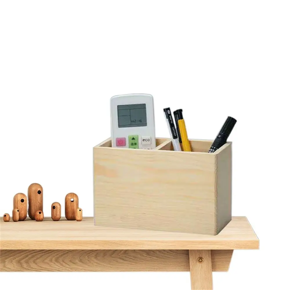 Remote Control Storage Pen Bracket Container Pen Holders Stationery Organizer Desktop Storage Box 1/2 Grid Organizer Pen Holder