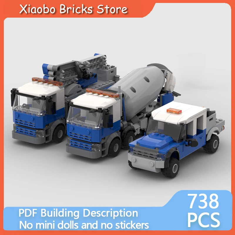 

City Engineering Car Model MOC Building Bricks Cement Truck Combination Technology Gifts Holiday Assemble Children Toys Suit