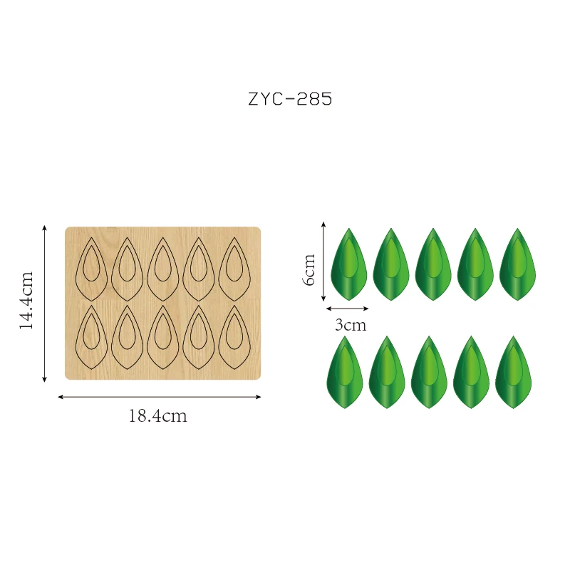 ZYC-285 eardrop Wooden Cutting Knife Die, Used with the Machine