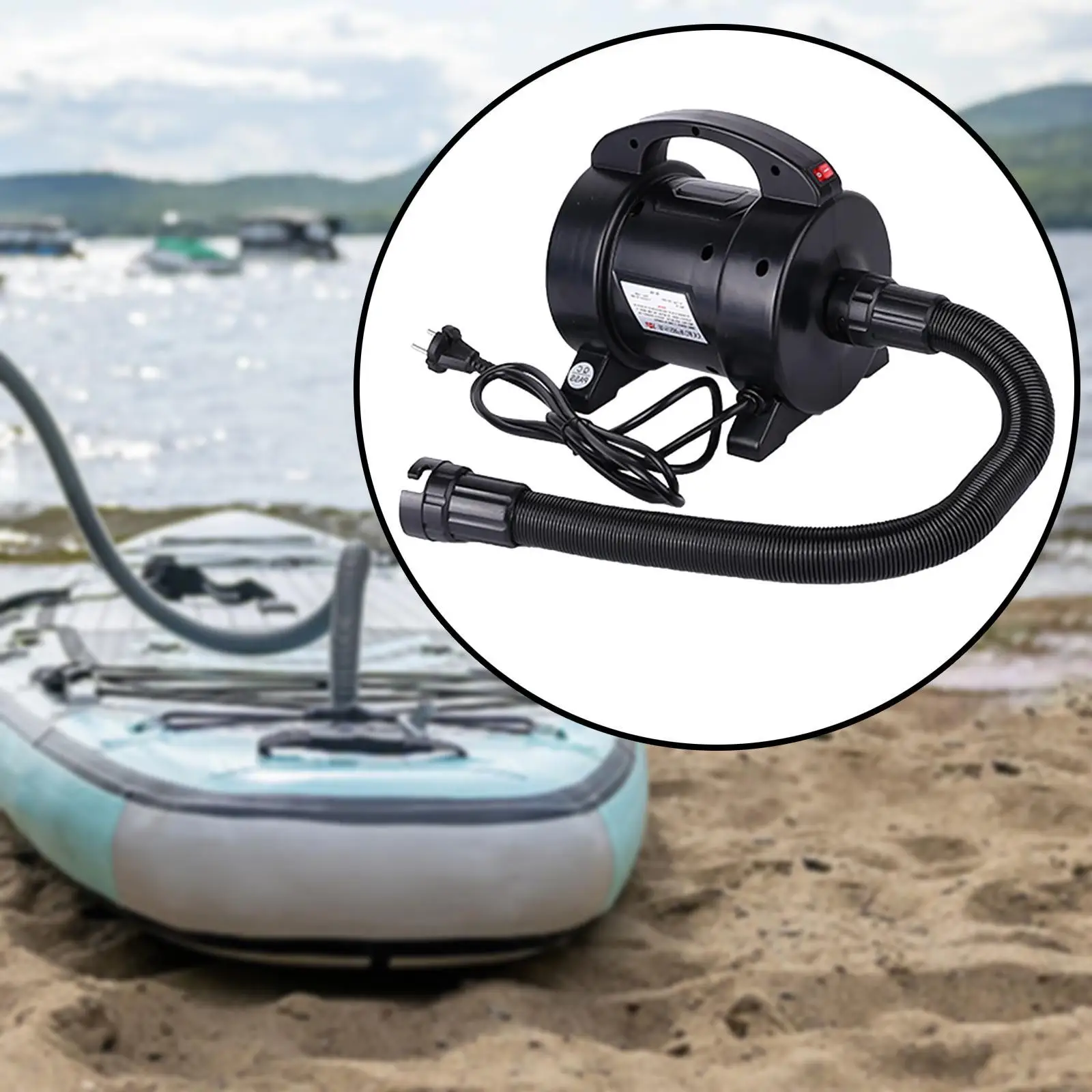 

Электрический воздушный насос, портативный воздушный насос для надувания и сдувания для надувного матраса, кровати, мяча для упражнений, кемпинга, водная игрушка, резиновая лодка