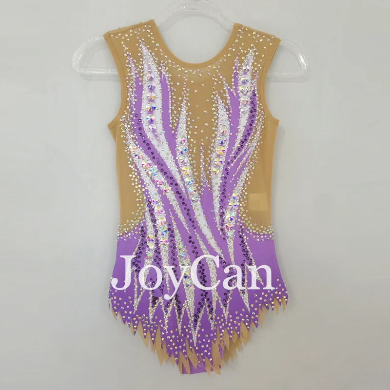 

JoyCan Rhthmic Gymnastics Leotards Girls Women Light Purple Spandex Elegant Dance Wear for Competitiion