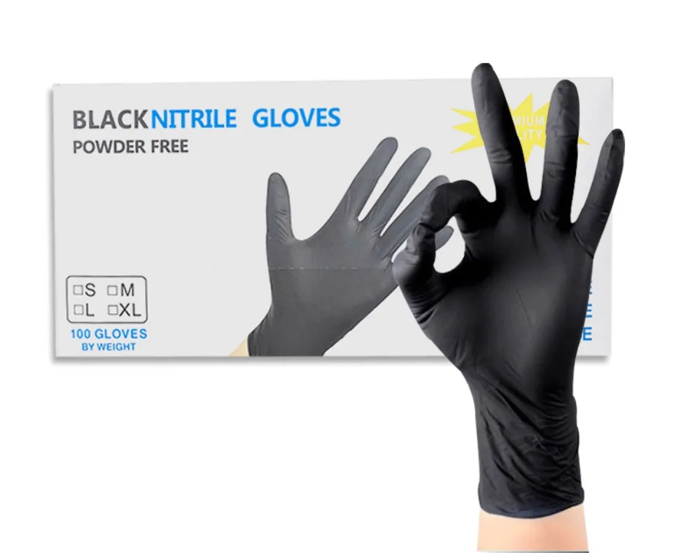 20PCS Disposable Black Nitrile Gloves for Household Cleaning Work Safety Tools  Gardening Cooking Car Repairing Gloves Pink Blue