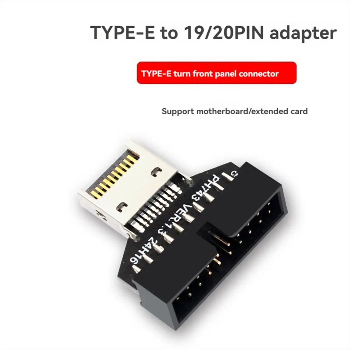 (A32M) USB3.2 Type-E 20Pin to USB 19P Chassis Front USB Type A Type C Extension Adapter for Desktop Motherboard