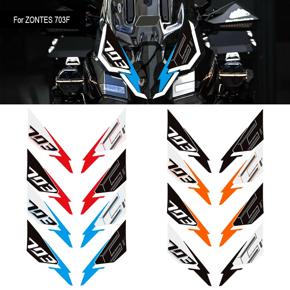 Motorcycle For Zontes ZT703F 703 F Adventure 2024 - 2026 Accessories Tank Pad Front Face Fender Headstock Stickers Decals 703F
