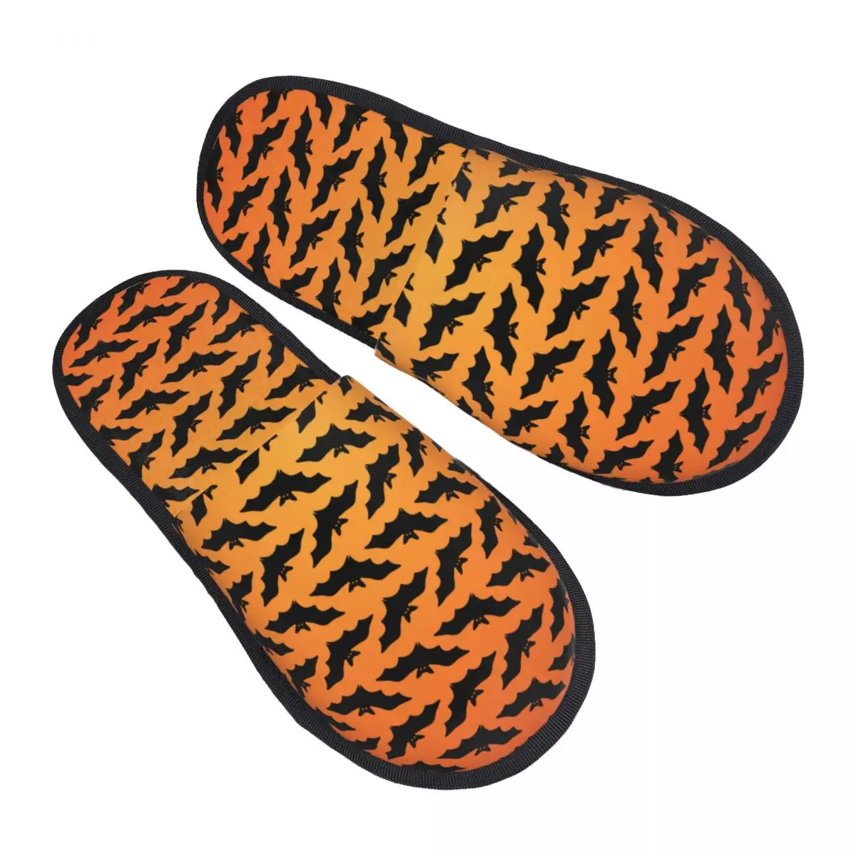 Custom Bats-halloween Cozy Scuff Memory Foam Slippers Women Halloween Bedroom House Shoes