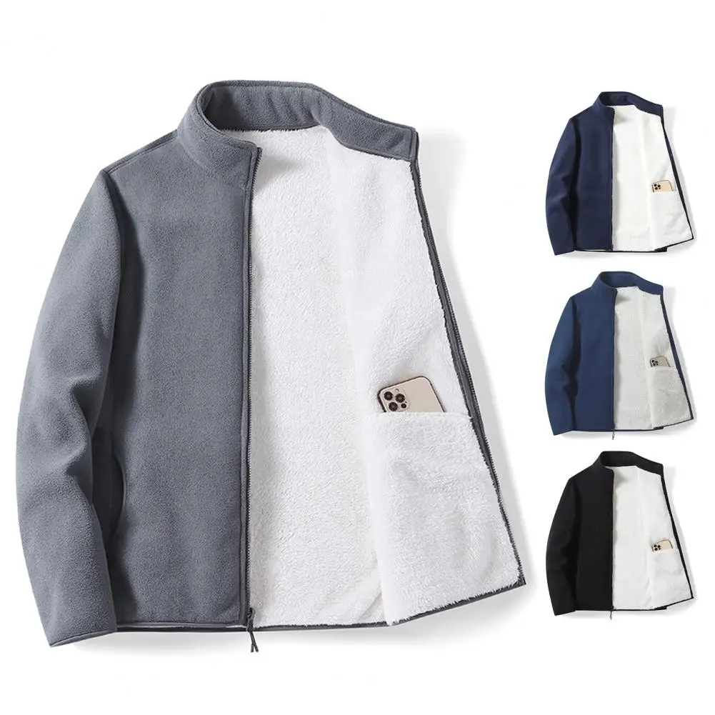 

Jacket Men's Large Size Winter Thick Middle-aged and Elderly Stand-up Collar Casual Business Cardigan Jacket