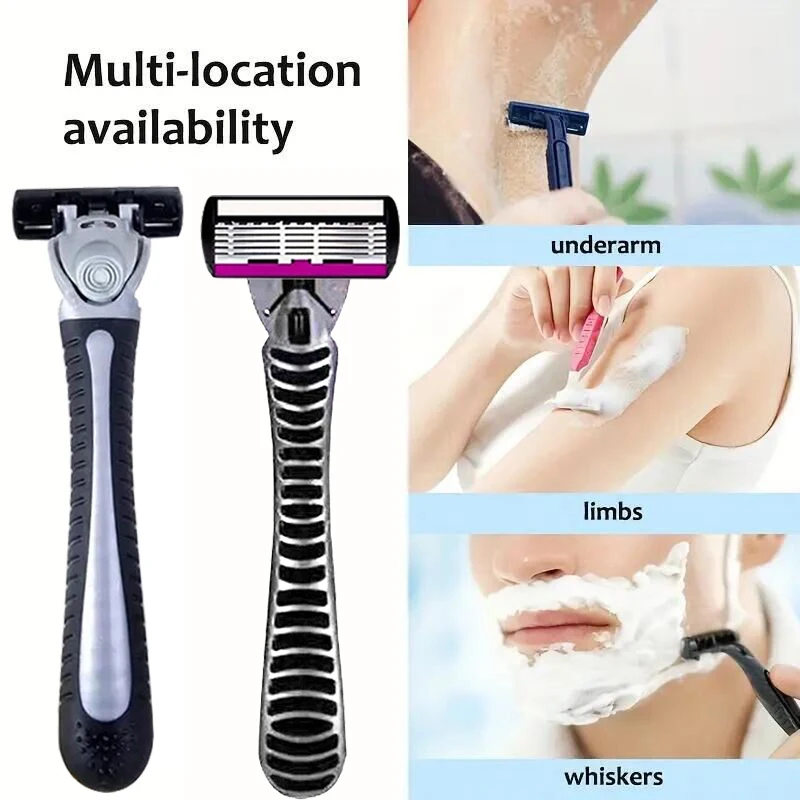 3/6/12 Pcs/ High Quality Man Safety Razor Blade 6 Layer German Stainless Steel Shaving Cartridges Compatible Mach  Shaver