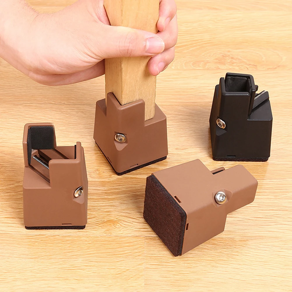 

4pcs Adjustable Bed Riser Blocks 22-42Mm Heavy Duty 250Kg niture Leg Stabilizer Rustproof Easy Install Chair Table Desk