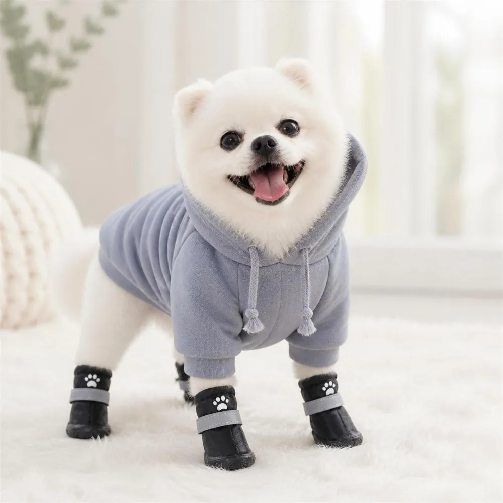 4Pcs Waterproof Dog Shoes Anti-fouling Anti-Slip Cats Puppy Socks Durable Rain Snow Boots Dog Footwear for Small Medium Dog
