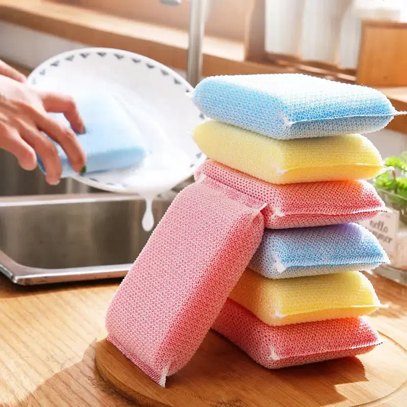 5/20Pcs Dishwashing Sponge Cleaning Thick Dishwashing Pad Kitchen Scrubbing Dishcloth Multi-Purpose Brush Dish Washing Absorbent