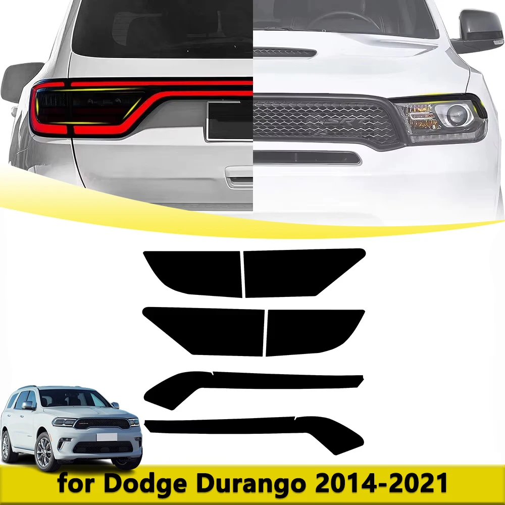 

Front Headlight Taillight Tint Film for Dodge Durango 2014-2021 Black Vinyl Film Tuning Cover Car Light Stickers Accessories