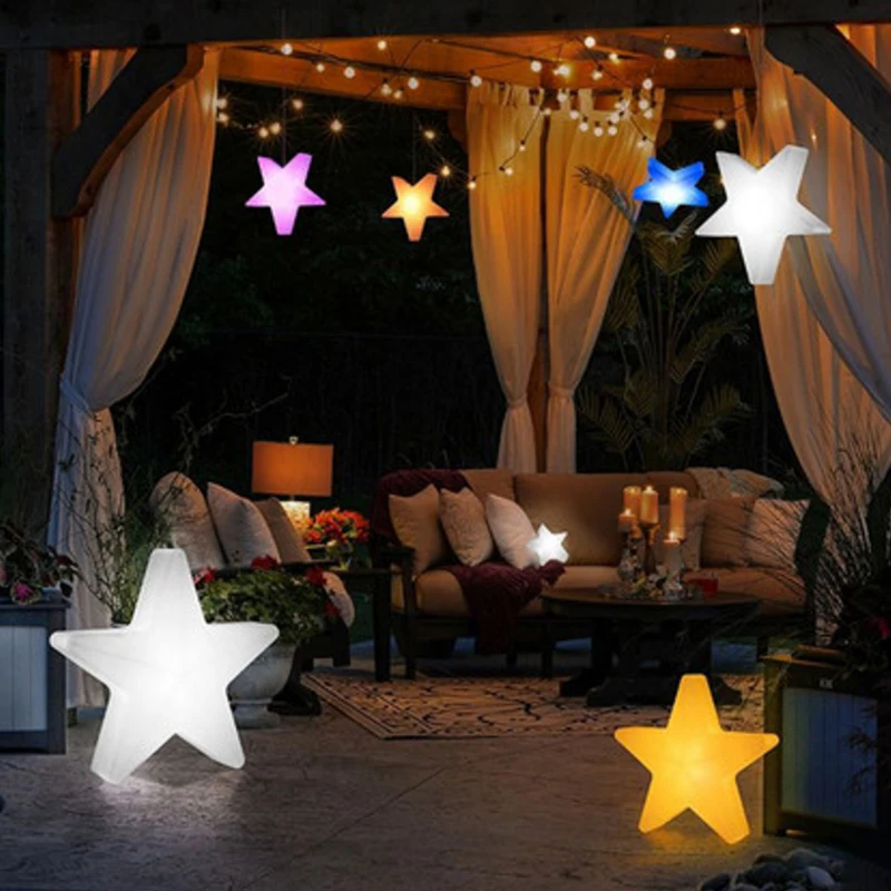 led luminous pentagram lamp waterproof colorful light garden decoration star lamp outdoor decoration pentagram stool