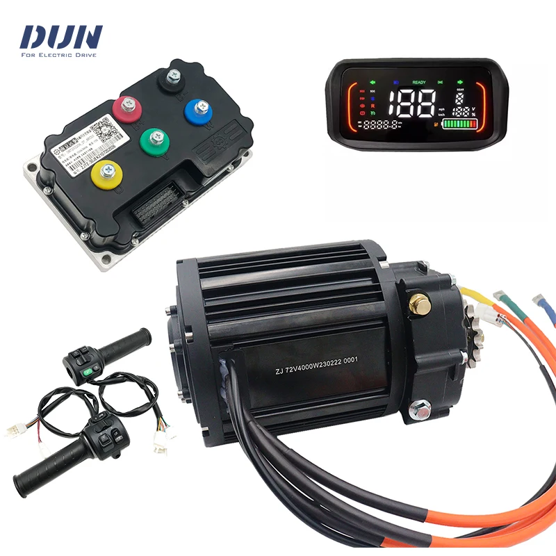 

QS138 90H 4KW V3 110kmh Двигатель PMSM с Fardriver ND72530 и N7 N1S ЖК-спидометр T08Throttle