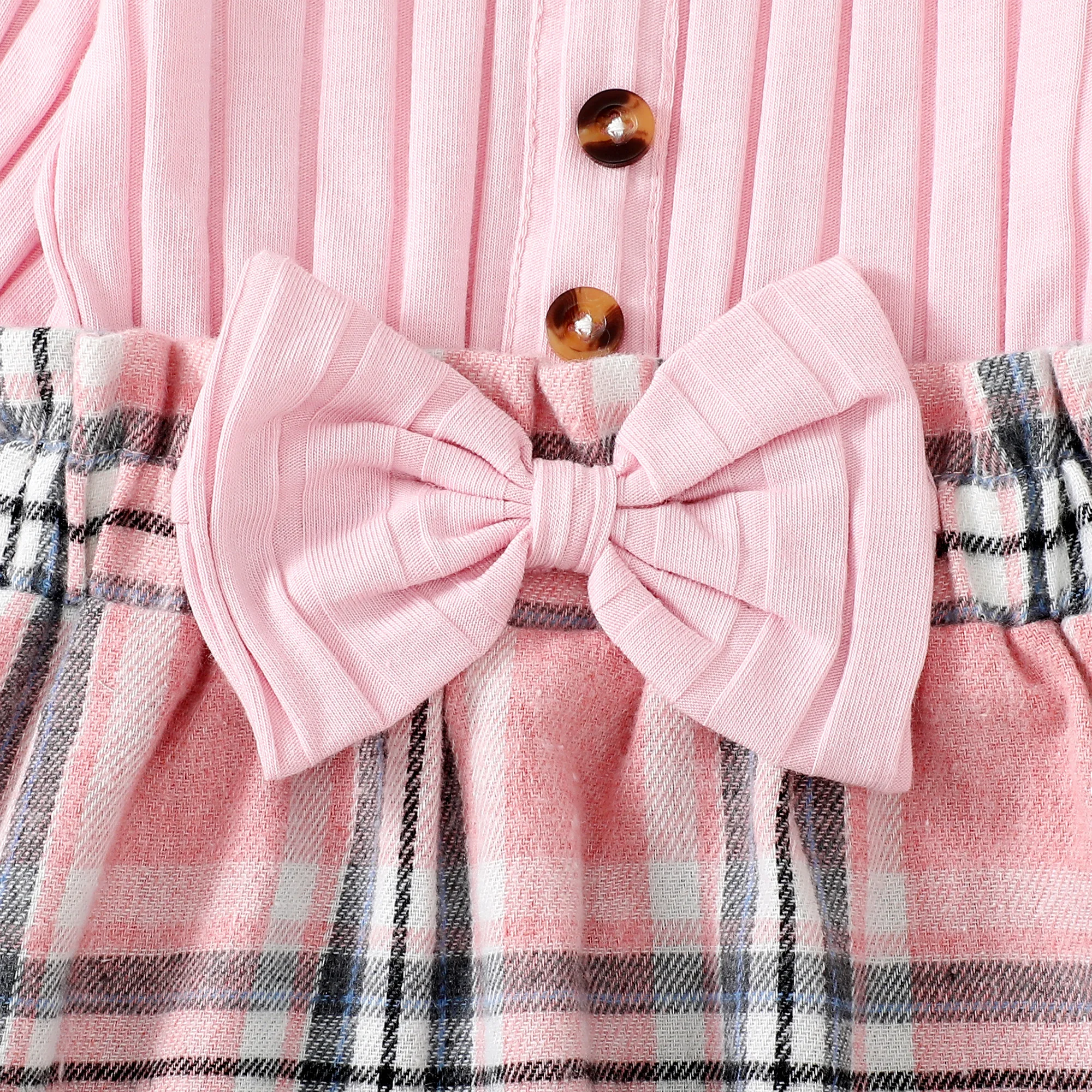 2PCS Baby Girls clothing Cute Plaid Pattern Dress &Bow Headband Set Autumn Winter Baby Girl Outfit  As Gift For Party