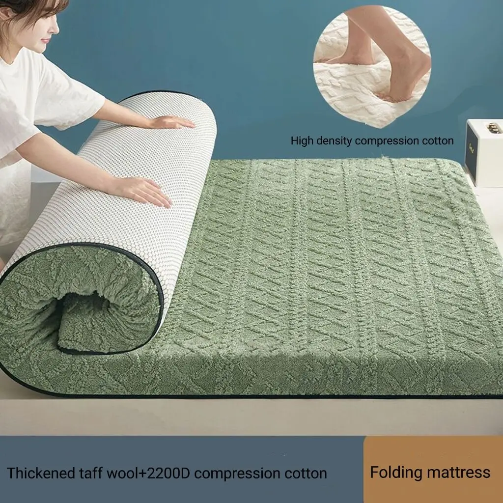 

Tatami Mattress Cushion Thicken Folding Mattress Sponge Lamb Cashmere Double Bed Mattresses Topper Floor Mat Futon Sleeping Pad