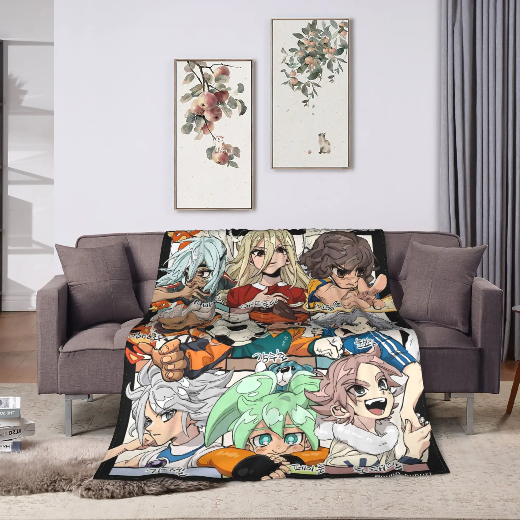 Anime Axel Blaze Inazuma Eleven Flannel Blanket Winter Warm Soft Throw Blanket for Students Couch Chair Bedspread Sofa Bed Cover
