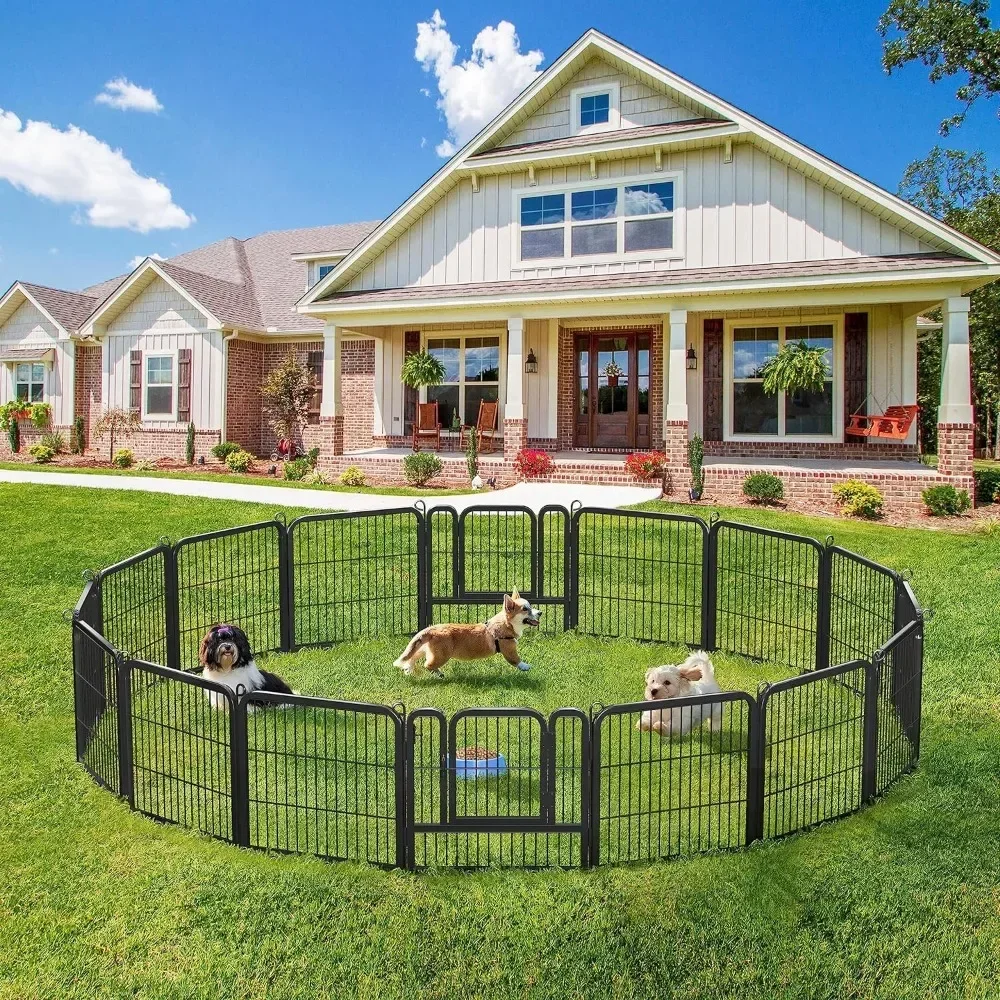 

Garden Fence Medium and Small Dogs - Heavy Duty Exercise Pen Outdoor Dog Playpen - 16 Panel Fence for Large Free Shipping Home