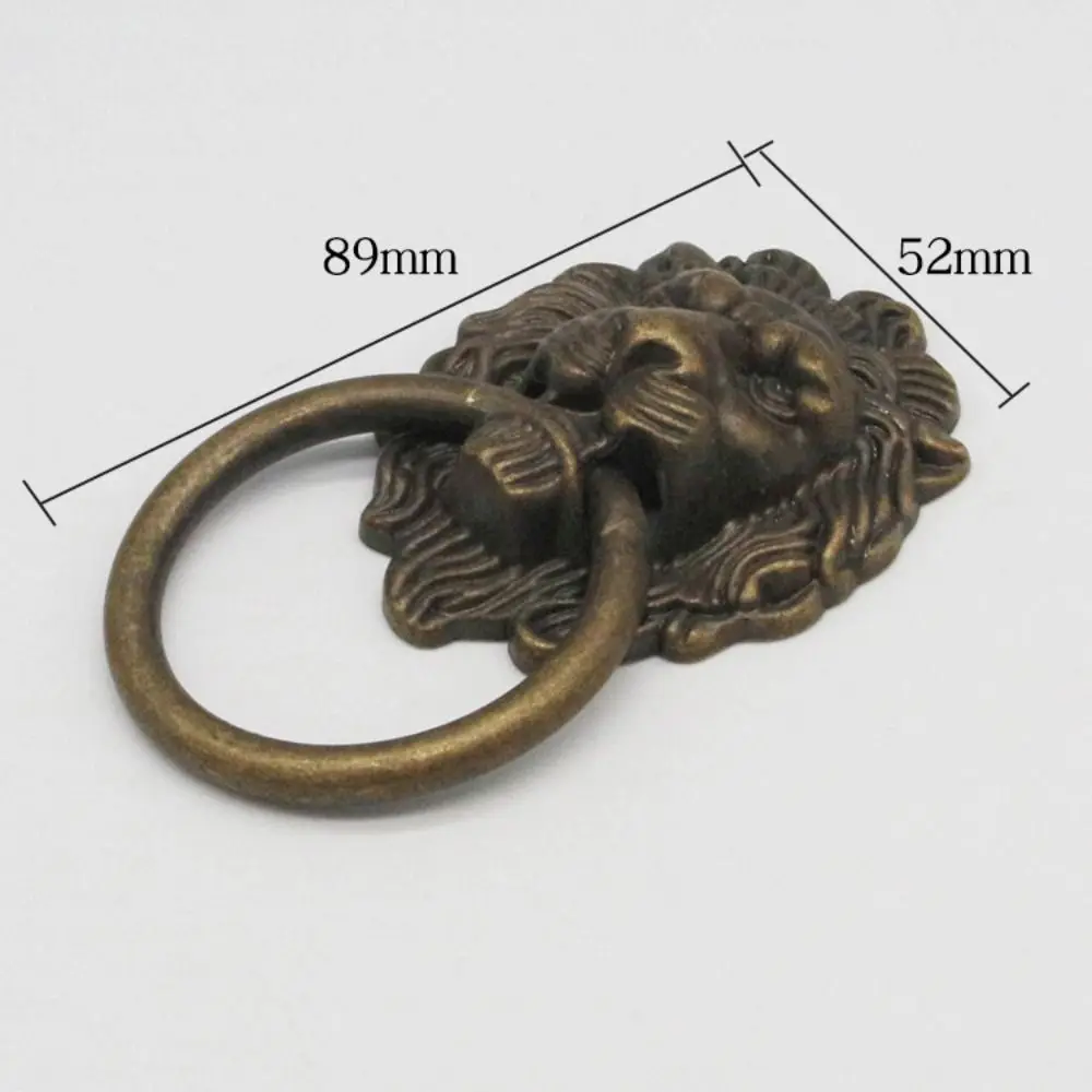 Antique Lion Head Door Handle Decorative Pull Zinc Alloy Kitchen Cabinet Handles Multifunctional Home Hardware Drawer Handles