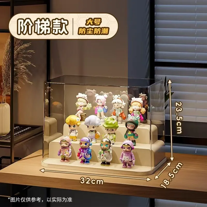 

Прозрачная большая витрина с глухой коробкой и квадратным дизайном, подходящая для дисплея POP MART