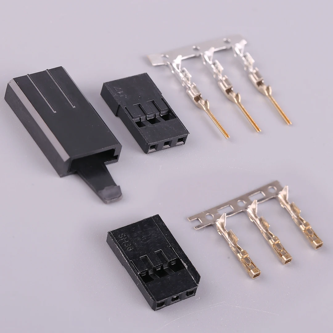 AMASS 10Sets AMASS JR Servo Plug Kit Gold Plated Anti-loose Buckle Male Female Connector for Aircraft UAV/Drone Servo FUTABA JR