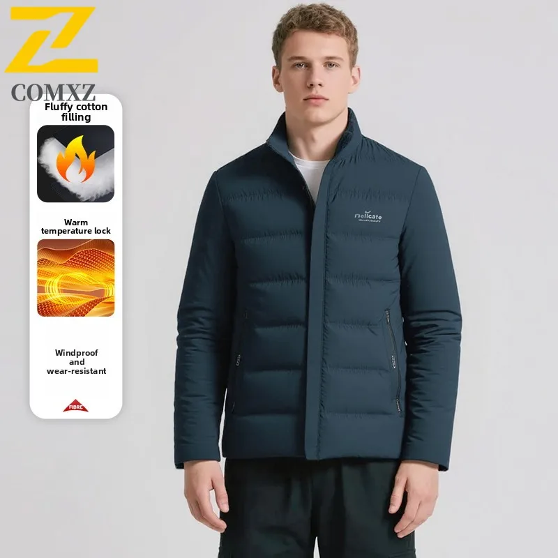 2025 جديد الرجال سترة قطن انفصال الفراء طوق مقاومة البرد الدافئة الدائمة طوق سترة قطن في الهواء الطلق الشارع سترة معطف
