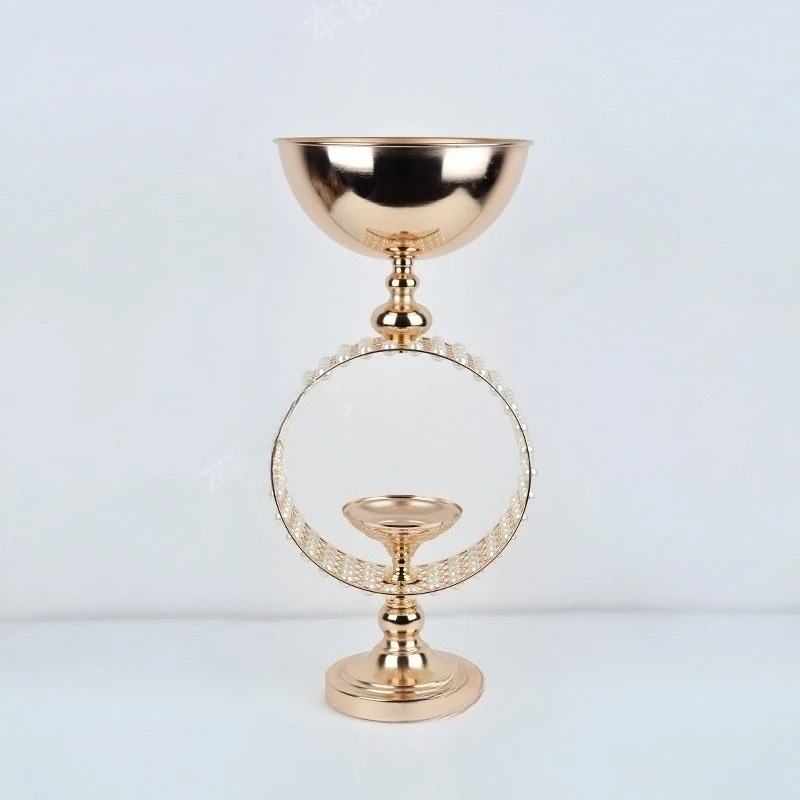wrought iron flower pot, ring pearl flower ware, metal vase, wedding table flower ornament